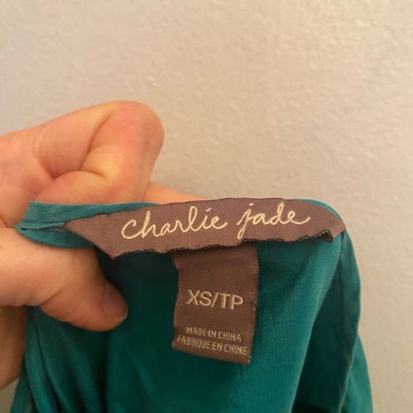 Green-blue one-shoulder dress: Size XS : 'Charlie Jade' - Picture 4 of 4